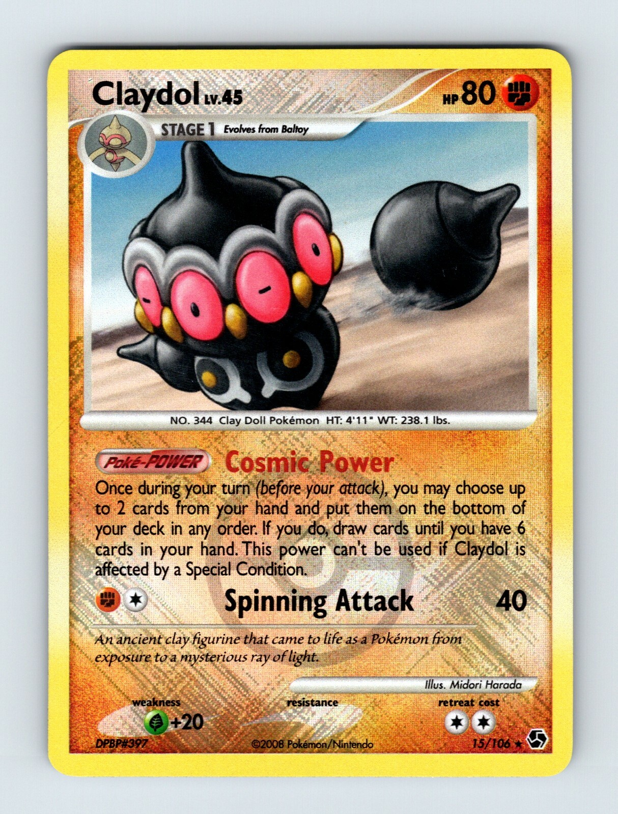 Claydol lv.45 - 15/106 - League Championships Promo - LP - reverse holo Pokemon