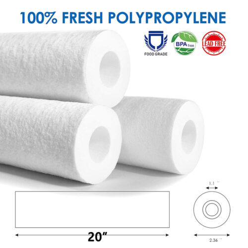 1-48 Pack 1/5/10/20 Micron 20"x2.5" Whole House Sediment Water Filter Cartridges - Picture 3 of 18