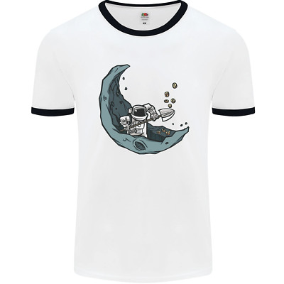 Cryptocurrency Mining the Moon Mens Ringer T-Shirt
