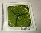 Fairfield Avocado Green Divided Relish Serving Dish New Old Stock