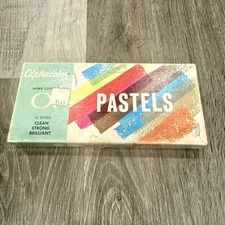 Vintage Weber Costello Alphacolor Pastel Sticks Box of 12 Complete USA Used