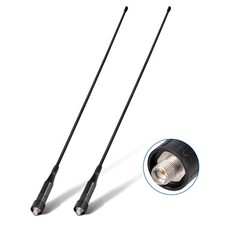 2-Pack VHF UHF 144/430Mhz Dual Band Whip Soft Walkie Talkie Antenna SMA Female