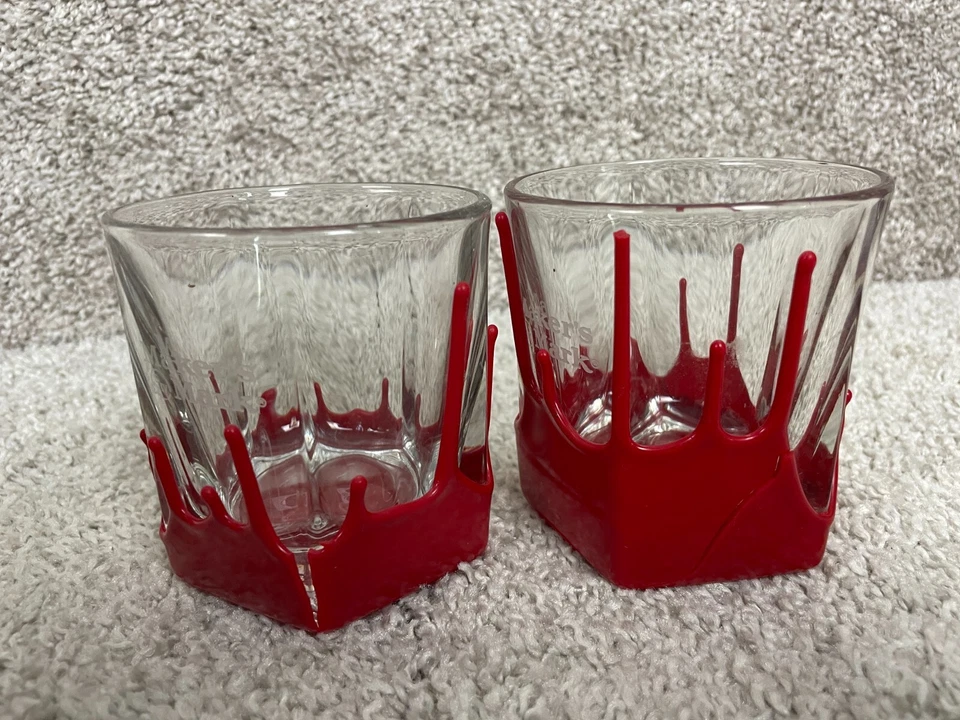 Lot of 4 Makers Mark Bourbon Red Wax Dipped Snifter On The Rock Clear Glass - Image 4 of 4