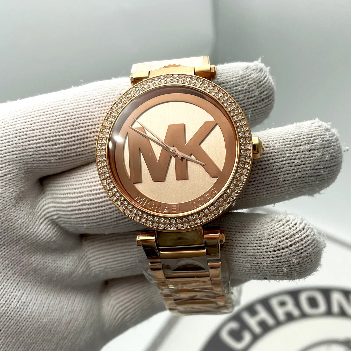 Michael Kors Parker 39mm Gold Tone Steel Crystal Quartz 