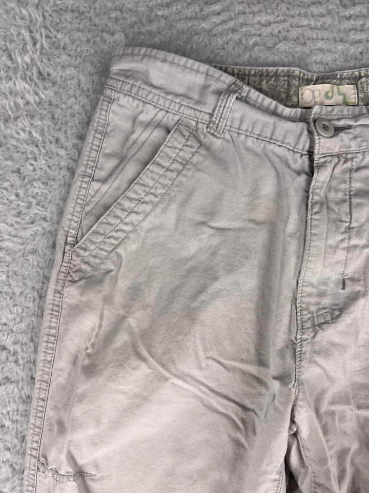 Ocean Pacific Shorts Womens 16 Gray Rip Stop Cotton Cargo Pocket Zip Beach Surf - Image 4 of 4