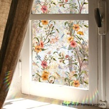 40 100cm DIY Shiny Static Cling Floral Window Glass Film Sticker Home Room Decor