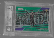 2018-19 Panini Prizm LeBron James #4 Get Hyped Green Prizm Lakers BGS 9 MINT