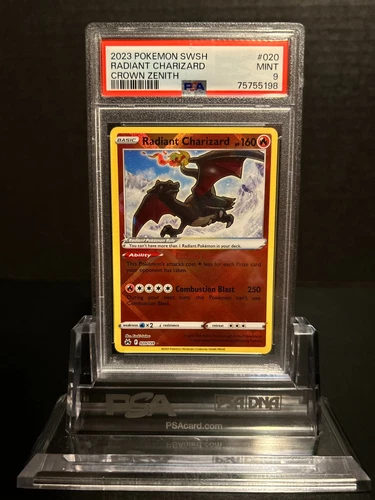 Pokémon TCG Radiant Charizard Crown Zenith 020/159 Holo Radiant Rare PSA 9