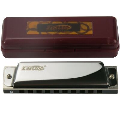 EASTTOP 10Loch diatonische Mundharmonika Schlüssel von C Blues Harp Mundharmonik