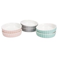 6Er Set CrèMe BrûLéE-FöRmchen Emilia Rosa Mint Grau SchäLchen