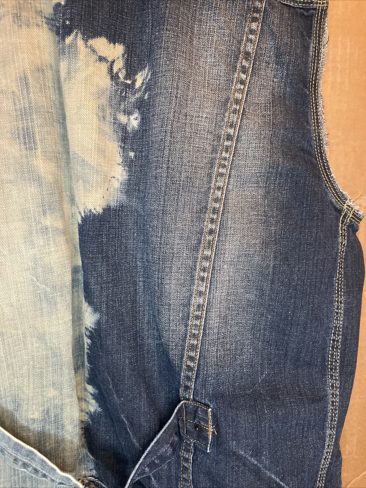 Akademiks Denim Vest Rare Distressed Hip Hop Vintage Men’s XL image 10