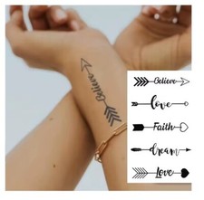 NORSET Temporary tattoo, Arrows, Arrow of Love Waterproof Semipermanent Tattoo.
