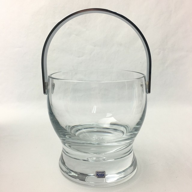 Vintage Kosta Boda Ice Bucket Swedish Handmade Crystal Glass Vase Candy