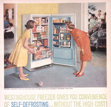 Westinghouse Self Defrosting Freezer MCM Appliances 1960 Print Ad