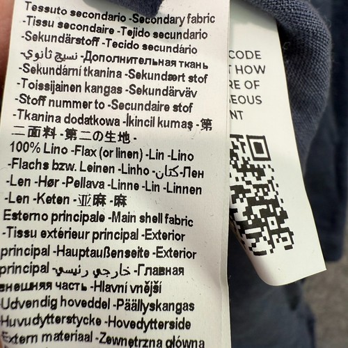 120% Lino Tunic Dress Womens Small 100% Flax Linen Button Up Navy Italian $325 - Picture 13 of 16