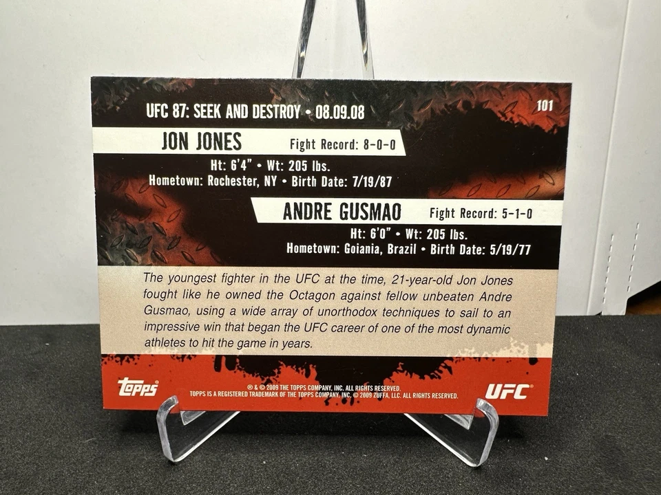 2009 Topps UFC #101 Jon Jones RC vs. Andre Gusmao Rookie (21) - Image 2 of 2