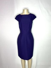 TAHARI PURPLE CAP SLEEVE SHEATH STYLE TEXTURED DRESS SIZE 10