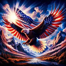4th of July American Flag Diamond Painting Kits for Adults, DIY Full Roun