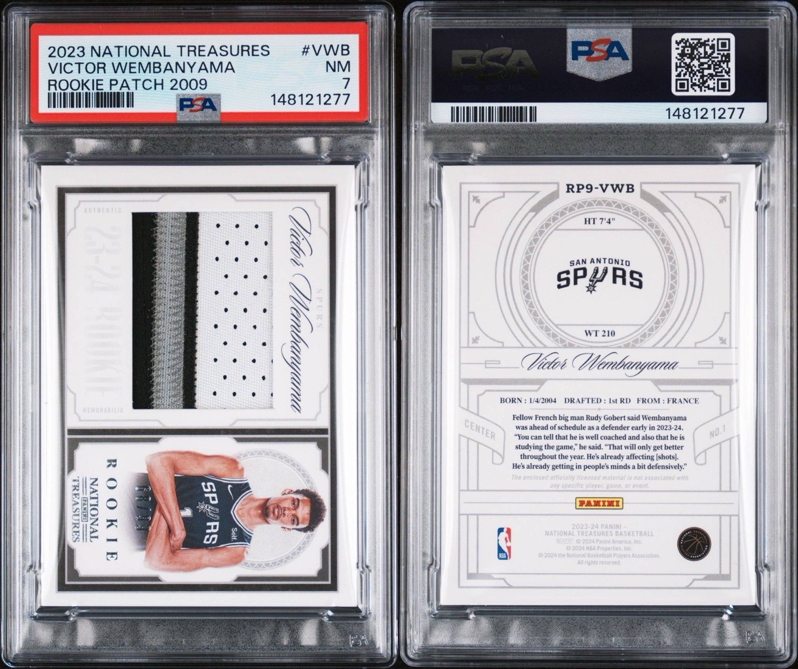 2023 National Treasures Victor Wembanyama 2009 Rookie Jumbo Patch /99 PSA 7🔥📈 view 4