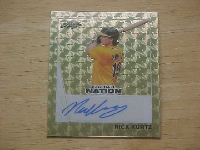 Nick Kurtz 2026 Leaf Baseball Nation 1/1 MINI AUTO 1/1  Oakland A's