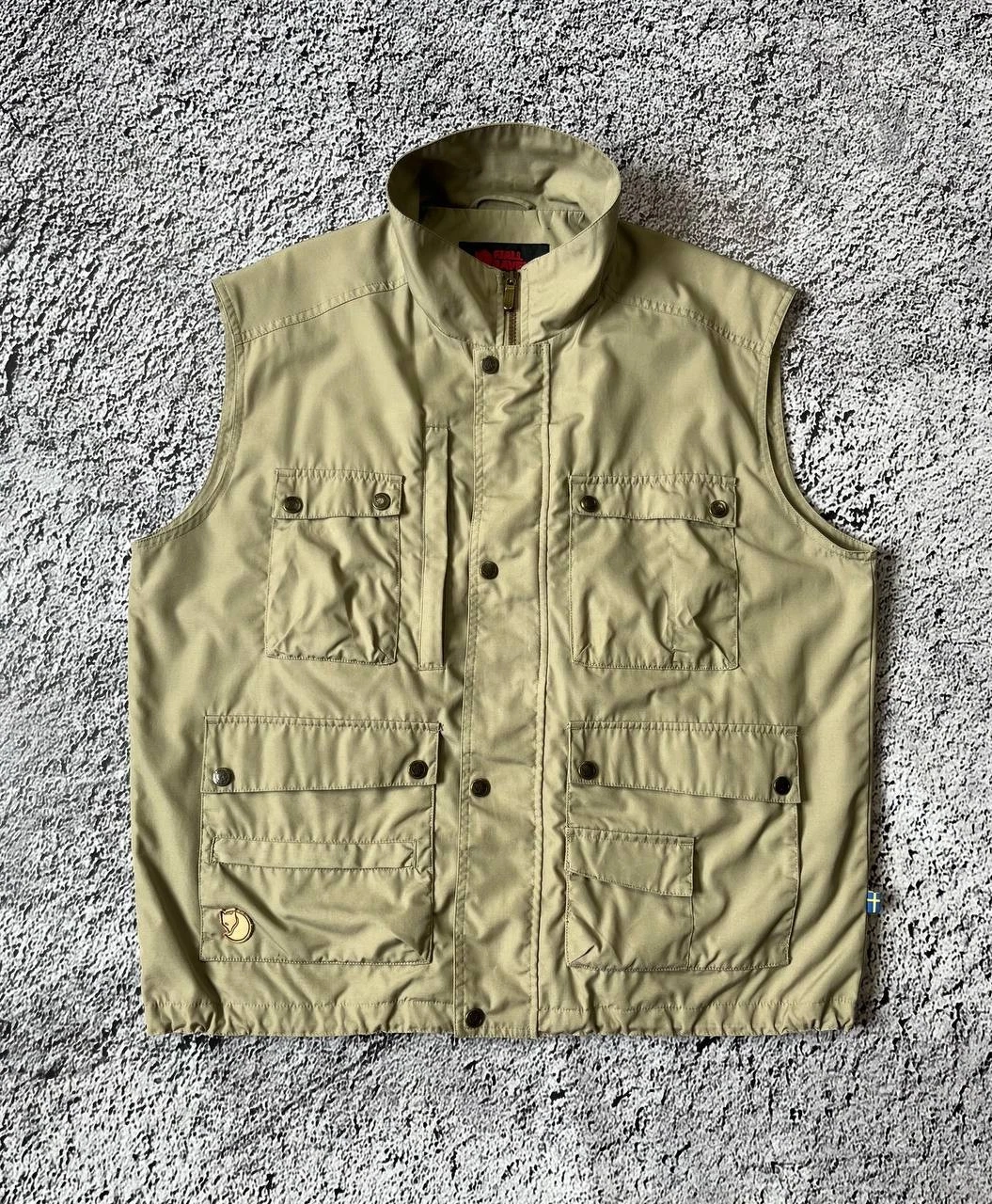 Fjallraven G-1000 Fishing Vest Utility Outdoor Safari Hunting Beige Size L