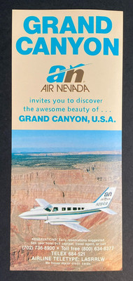 Air Nevada Grand Canyon Tour Brochure Leaflet (c1986)