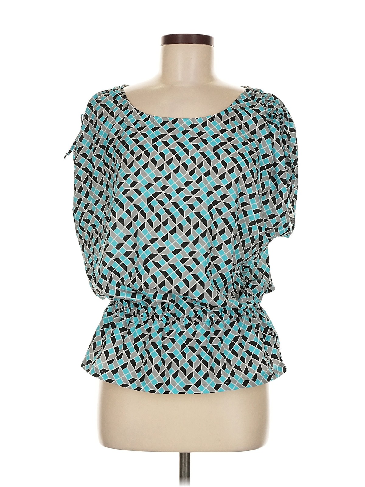 MICHAEL Michael Kors Women Green Short Sleeve Blouse M