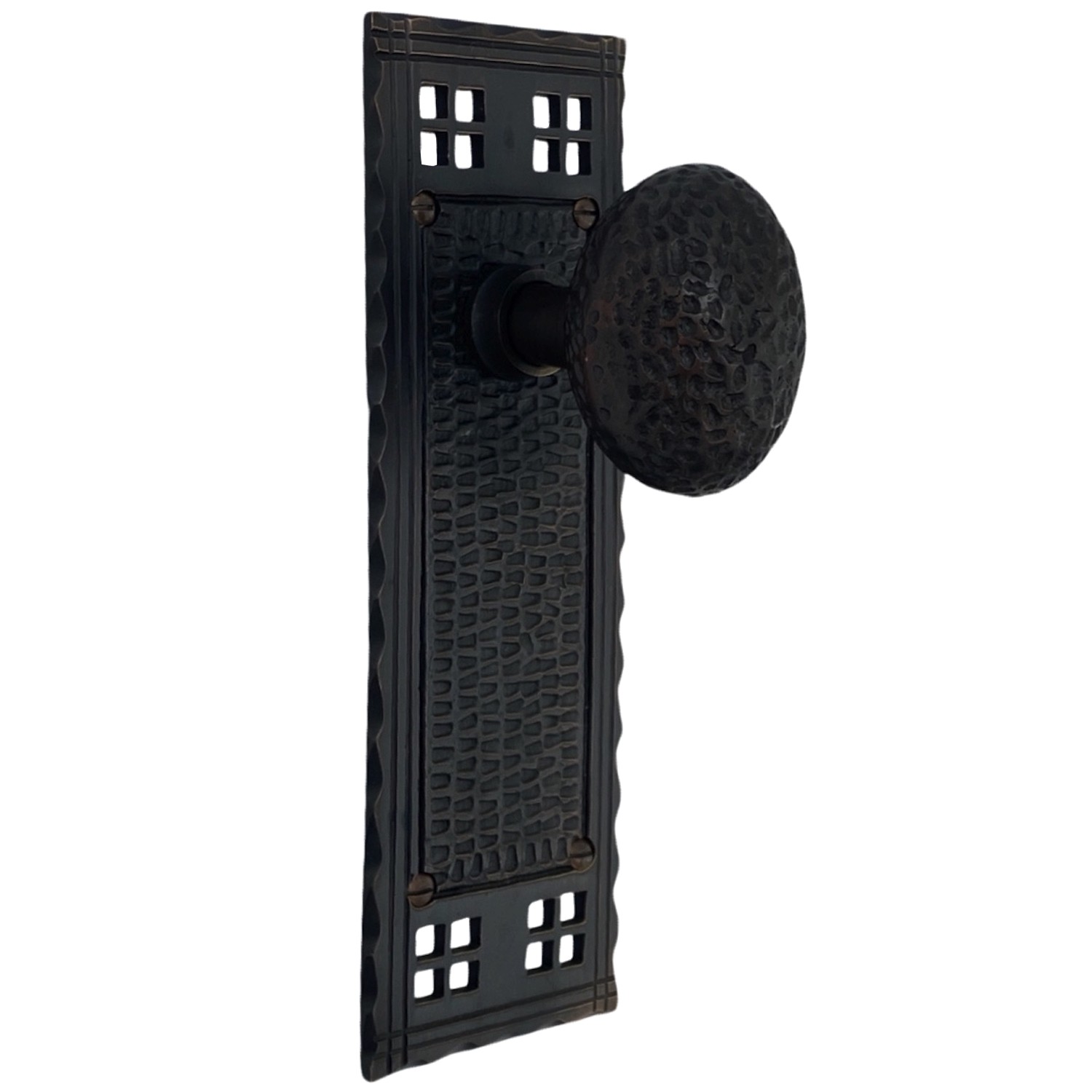 The Bungalow Passage Set in Bronze Finish with Arts and Crafts Door Knobs