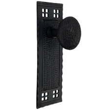 The Bungalow Passage Set in Bronze Finish with Arts and Crafts Door Knobs