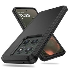 for Motorola Moto Edge 2025 Case Rugged Heavy Duty Matte Protective Black