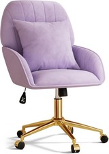 Home Office Desk Chair Comfy W/ Adjustable Swivel Wheels Modern Velvet Makeup