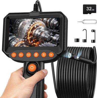 16.4FT Dual Lens Endoscope Camera with Light, 1920P HD, IP67 Waterproof