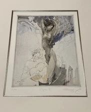 Jurgen Gorg 1994 "Muse ll”  Female Erotic Etching 25/100 Signed Matted No Frame