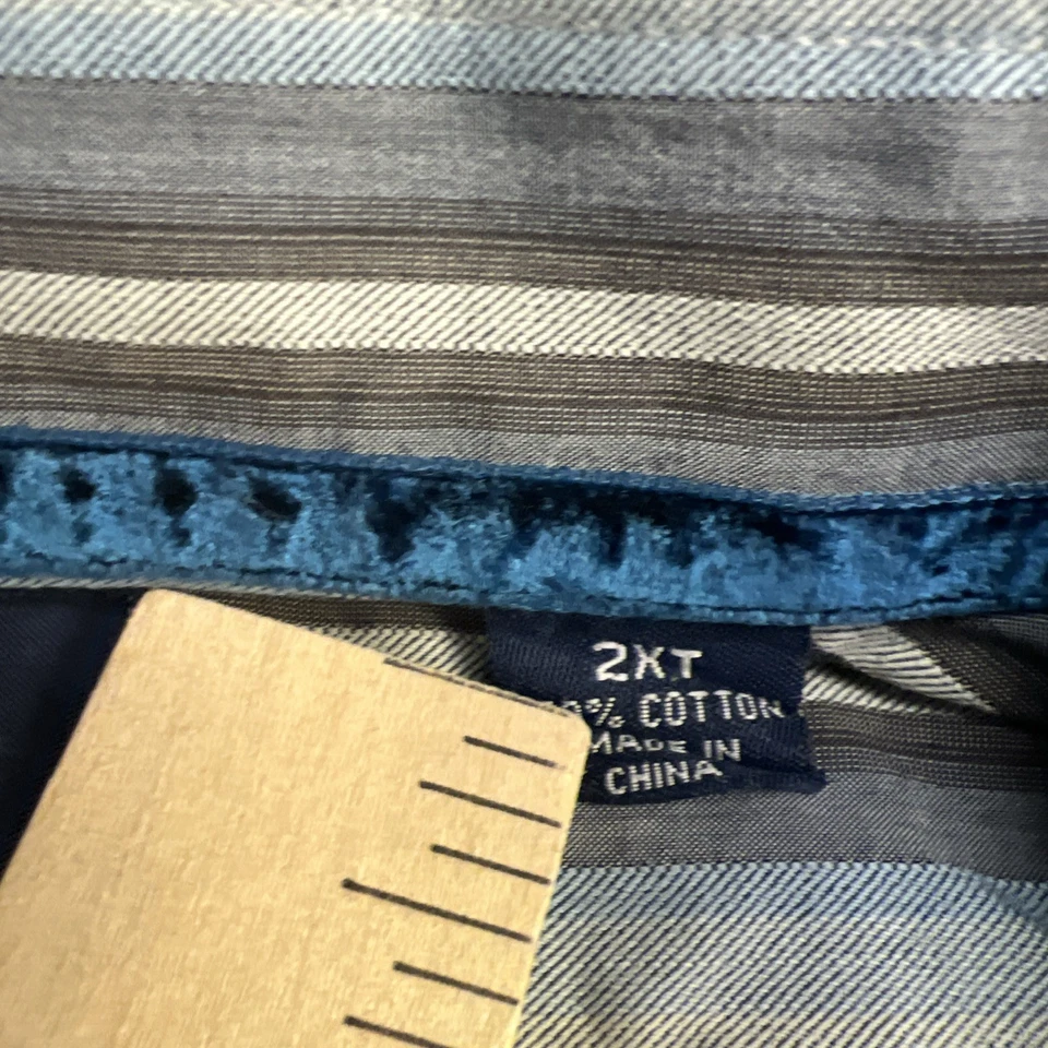 Camisa Indigo Palms Para Hombre 2XT Multicolor Manga Larga 100% Algodón Rayas Foto 2 de 4