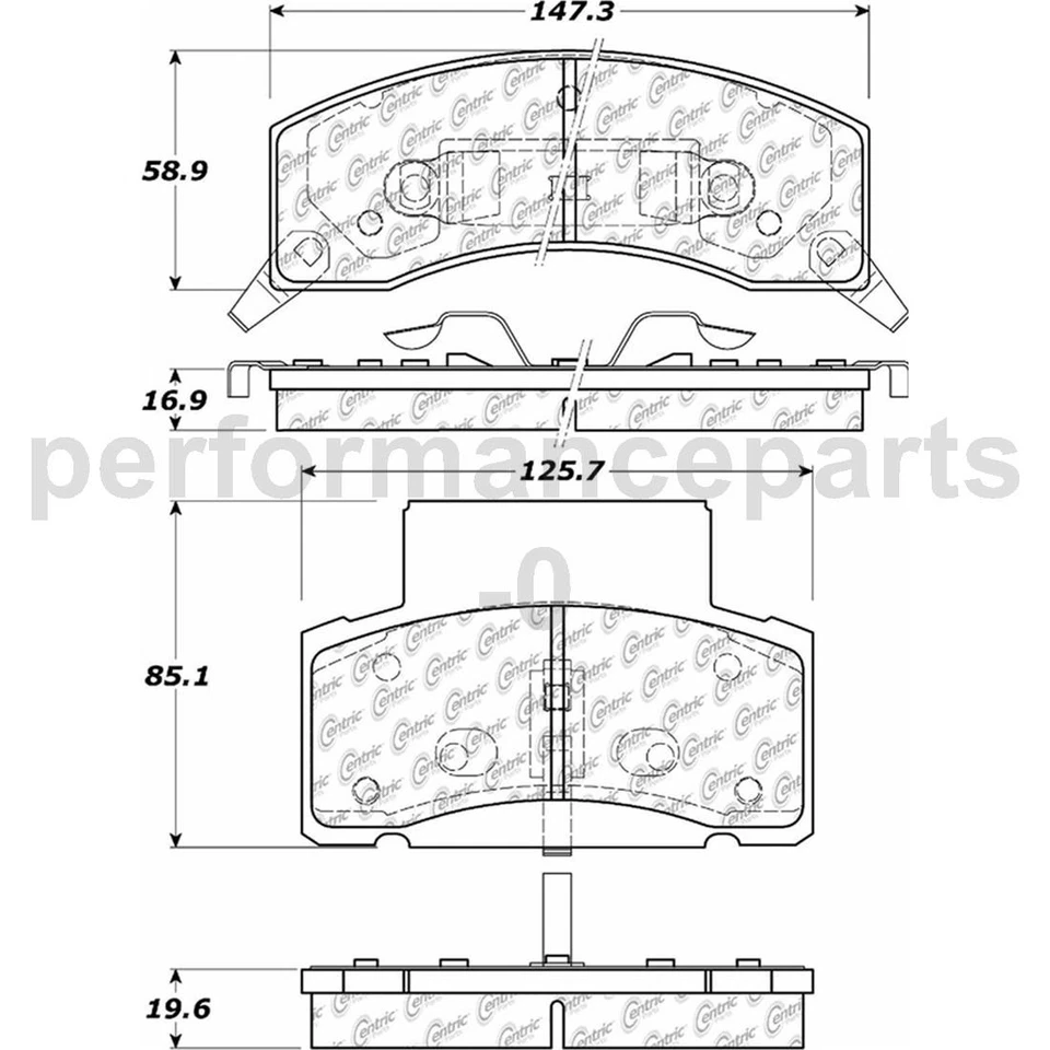 Juego de pastillas de freno de disco delanteras rotor de freno de disco para Chevrolet K3500 1992 1993-2000 Foto 3 de 4