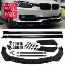 For BMW 320i 328i 330i F30 Front Bumper Lip Spoiler Side Skirt Rear Gloss Black