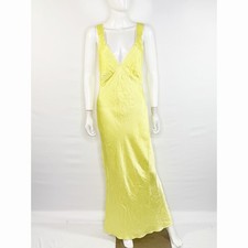 Rumored Yellow Satin Maxi Slip Dress Size L Formal Evening Cocktail Party Summer