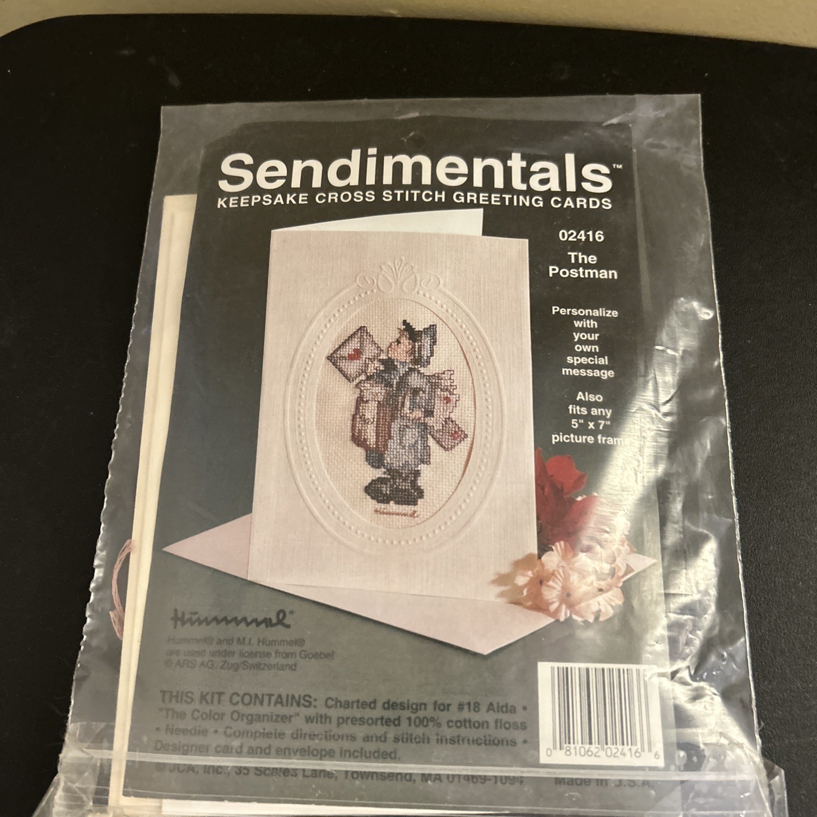Sendimentals Cross Stitch Greeting Card Kit 02416 the postman Hummel