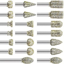 Durable 20pcs 3mm Rotary Diamond Burr Drill Bits Grinding Carving Tool