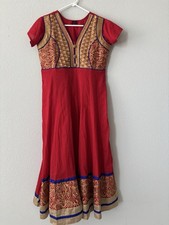 Red Multicolor Designer Anarkali Style Readymade Womens Kurta