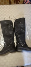 G by Guess Tall Riding Boots Black  Zip Over The Knee Womens Sz 9.5