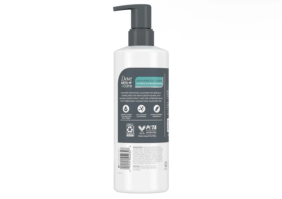 Dove Men+Care Sensitive Calm Face & Body Cleanser with Aloe Vera - 6 Pack - Image 2 of 4