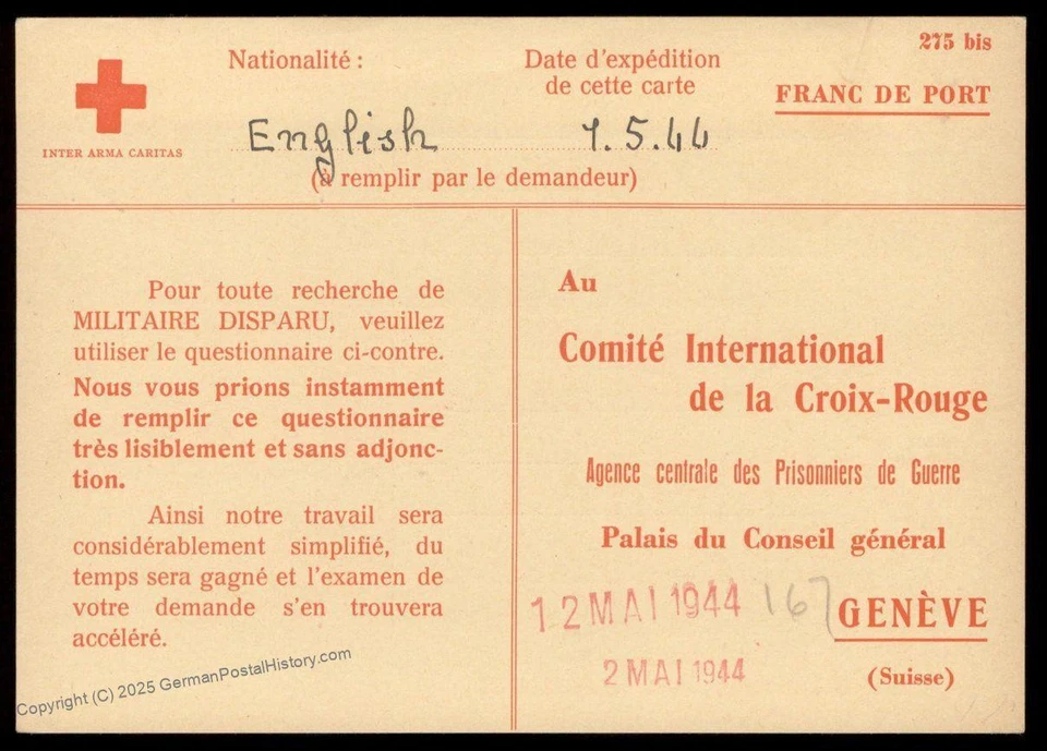 Reino Unido 1944 Cingapura Malásia acampamento de prisioneiros de guerra japonês cruz vermelha capa católica Switze 89612 - Imagem 2 de 2