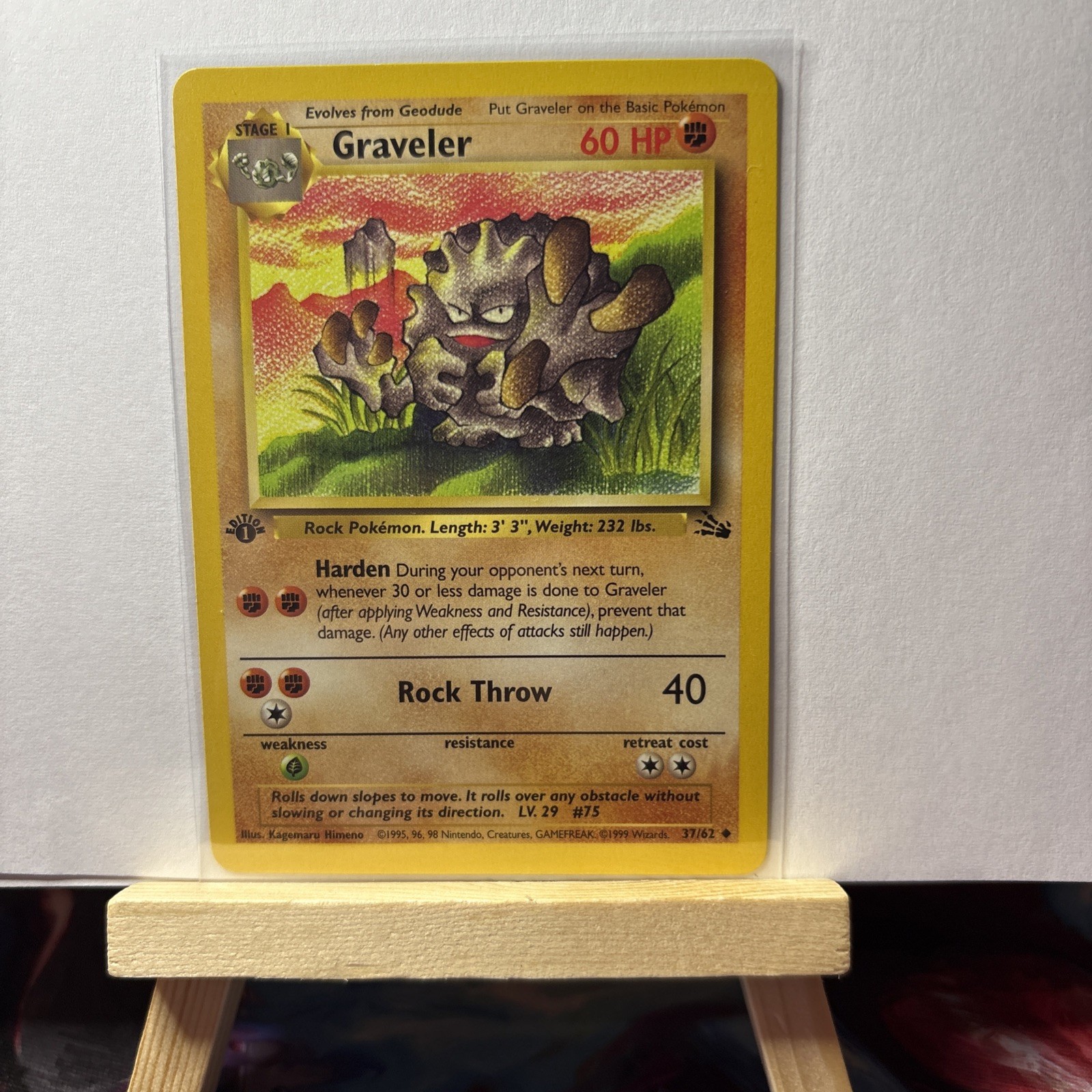 1x Graveler - 37/62 - Uncommon - 1st Edition NM-Mint Pokemon G1 - Fossil - 1st E