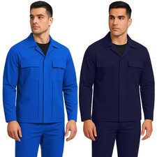 Mens Work Jacket Outdoor Workwear Coat Multi Pockets Button Collared Top 2XL-5XL