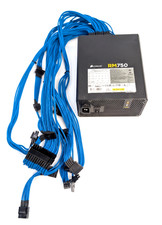Corsair RM750 750W 80 Gold Fully Modular ATX Power Supply - Custom Blue Cables