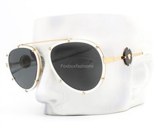 Versace Sunglasses VE 2232 1471/87 Polished White on Gold with Strap w/case