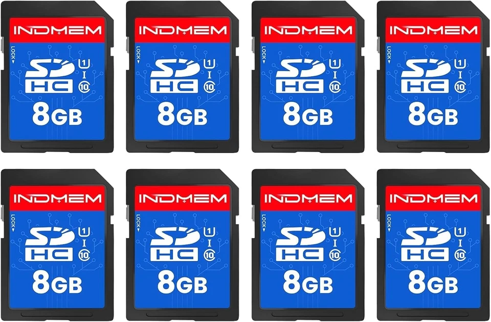 INDMEM 8GB SD Card 8 Pack - Class 10 MLC Flash Memory - Image 3 of 4