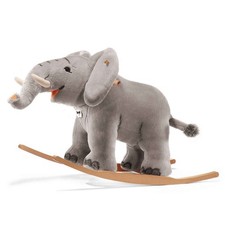 Steiff - Trampili Rocking Stuffed Elephant, Gray - 048944