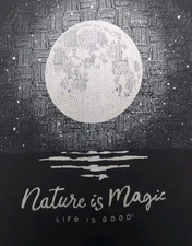 Life Is Good Short-Sleeve Black T-Shirt – "Nature Is Magic" Womens Size M
